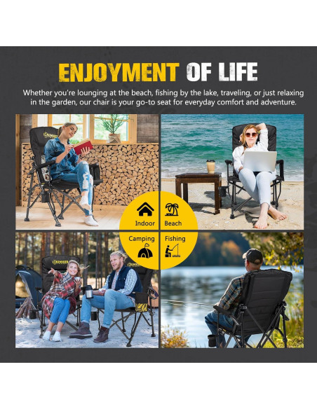 Silla de Camping Plegable BUNKER INDUST Acolchada 204 kg Silla de Camping Plegable BUNKER INDUST Acolchada 204 kg