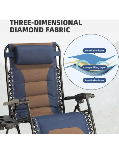 Silla de Gravedad Cero XL Foristrail con Cojín y Bandeja