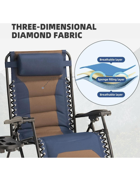 Silla de Gravedad Cero XL Foristrail con Cojín y Bandeja