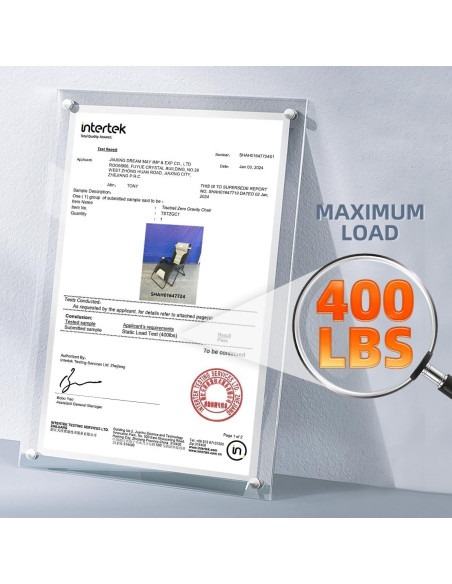 Silla de Gravedad Cero XL Foristrail con Cojín y Bandeja