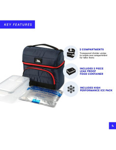 Cubo de Almuerzo Aislado Arctic Zone Marino - 2 Compartimentos 2