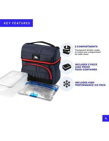 Cubo de Almuerzo Aislado Arctic Zone Marino - 2 Compartimentos
