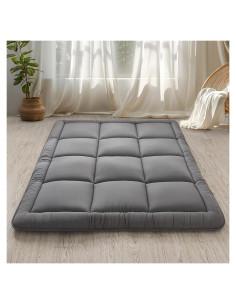Colchón Futón de Suelo Japonés WhatsBedding Individual 7.62 cm Gris