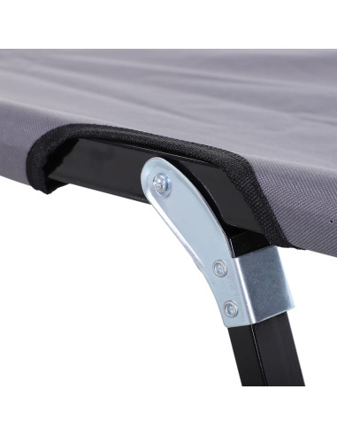 Cama Plegable para 2 Personas Oxford 600D Gris 127 cm