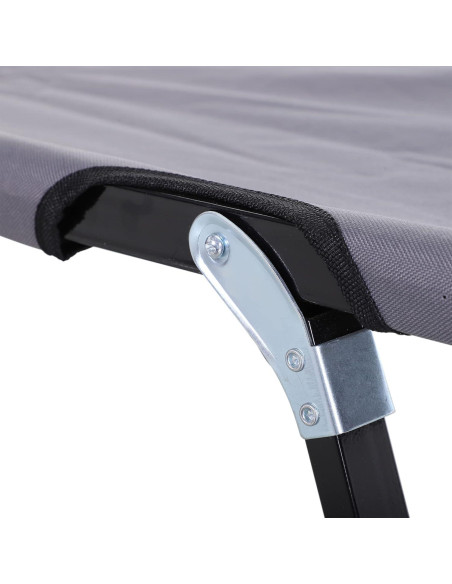Cama Plegable para 2 Personas Oxford 600D Gris 127 cm