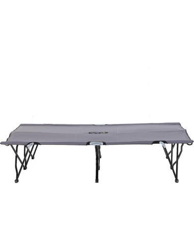 Cama Plegable para 2 Personas Oxford 600D Gris 127 cm