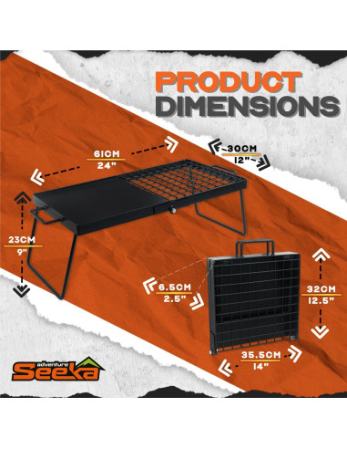 Parrilla de Campamento Plegable Adventure Seeka 4.75 kg