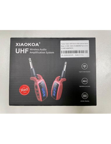 Sistema Inalámbrico de Guitarra XIAOKOA U12DX Rojo 15 Canales UHF