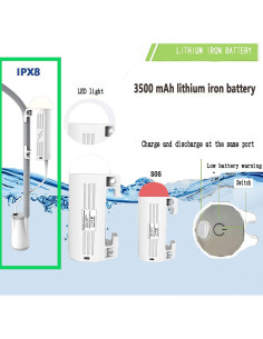 Ducha Portátil HONG XIN ZHI DA HXZD-2301 Recargable IPX8 2