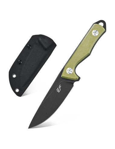Cuchillo Fijo Eafengrow EF107 de Acero D2 con Funda Kydex Verde