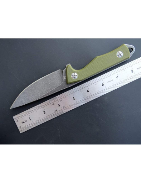 Cuchillo Fijo Eafengrow EF107 de Acero D2 con Funda Kydex Verde