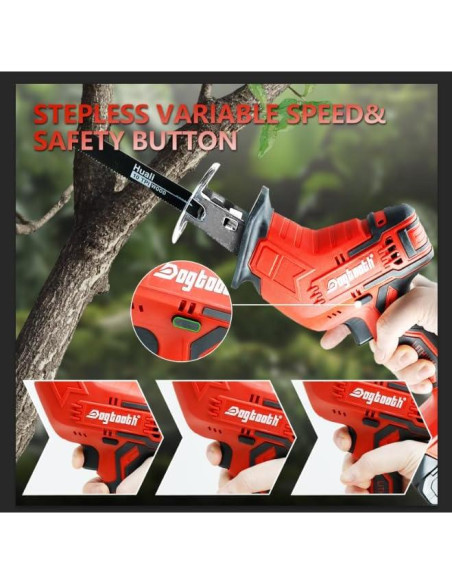 Sierra Recíproca Inalámbrica Dogtooth 21V Compacta con 2 Baterías