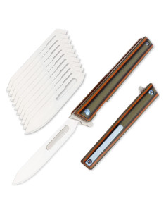 Cuchillo Escalpelo Plegable Tenchilon G37 con 10 Hojas Reemplazables