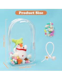 Bolsa de exhibición de muñecas PVC Rosa 19.5x10.5cm con llavero 2