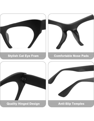 Gafas bloqueadoras de luz azul Doeraymi ojo de gato negras