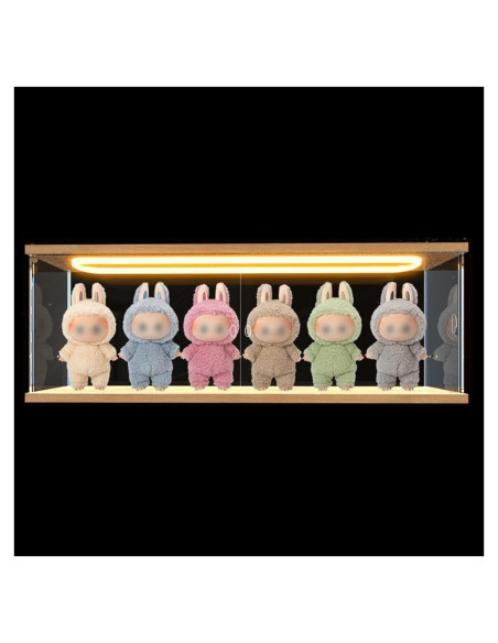Caja de Exhibición Acrílica con Luz LED 60x10x20cm LABUBU