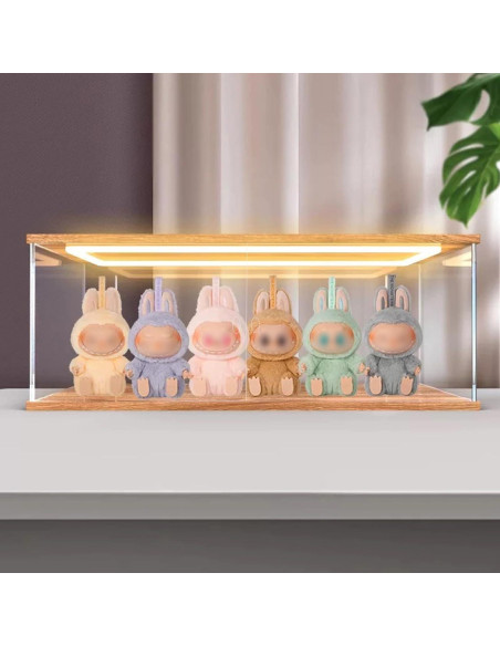 Caja de Exhibición Acrílica con Luz LED 60x10x20cm LABUBU