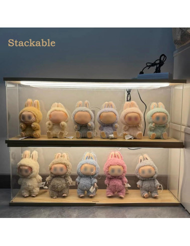 Caja de Exhibición Acrílica con Luz LED 60x10x20cm LABUBU