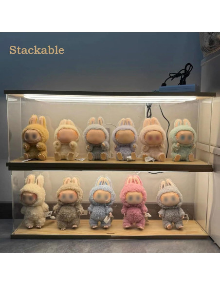 Caja de Exhibición Acrílica con Luz LED 60x10x20cm LABUBU