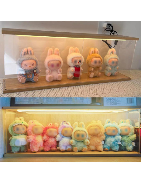 Caja de Exhibición Acrílica con Luz LED 60x10x20cm LABUBU