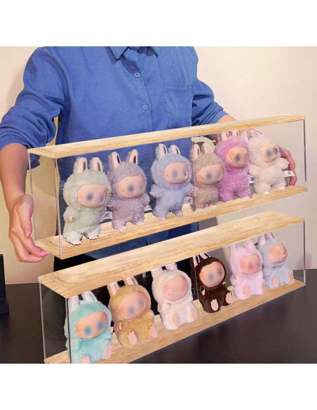 Caja de Exhibición Acrílica con Luz LED 60x10x20cm LABUBU