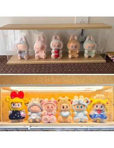 Caja de Exhibición Acrílica con Luz LED 60x10x20cm LABUBU