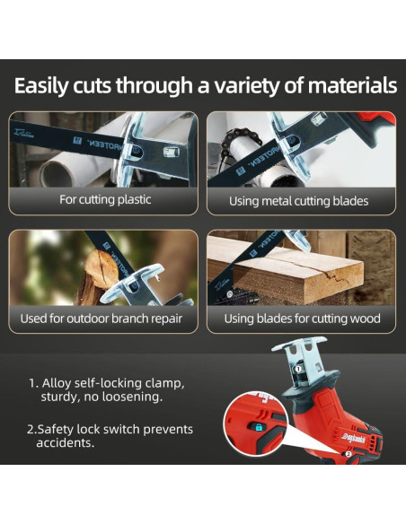 Sierra Recíproca Inalámbrica Dogtooth 21V Compacta con 2 Baterías