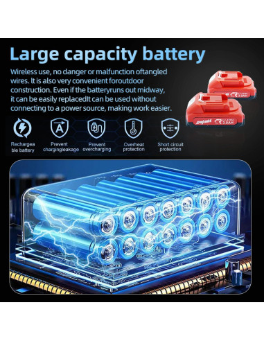 Sierra Recíproca Inalámbrica Dogtooth 21V Compacta con 2 Baterías