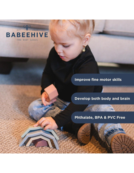 Tazas Apilables Arcoíris Babeehive Goods | Juguete Educativo Tazas Apilables Arcoíris Babeehive Goods | Juguete Educativo