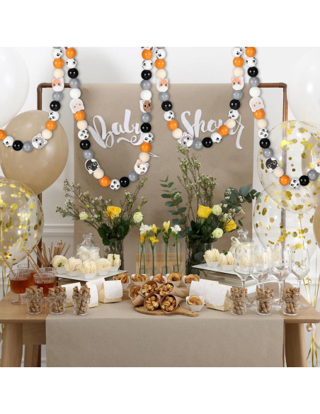 Waydress 200 Perlas de Madera Redondas con Patrón de Gato