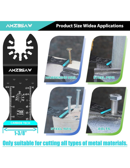 10 Hojas de Sierra Oscilante de Carburo AMZBSAW 3.49 cm
