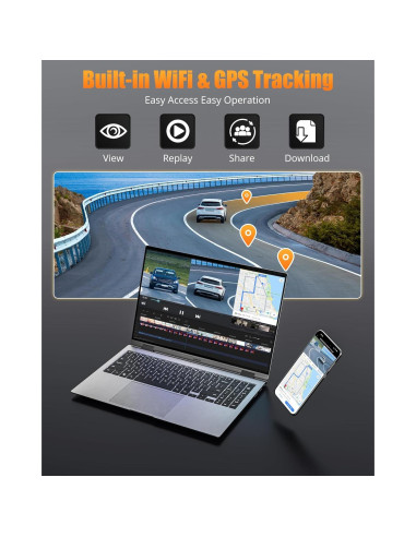 Cámara de tablero delantera y trasera Lensuge 8K/2.5K GPS Wi-Fi