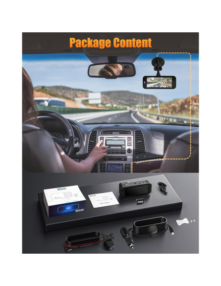 Cámara de tablero delantera y trasera Lensuge 8K/2.5K GPS Wi-Fi