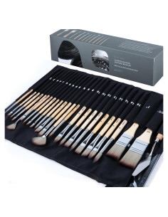 Set de Pinceles Profesionales ARTIFY 25 Piezas Nailon Sintético