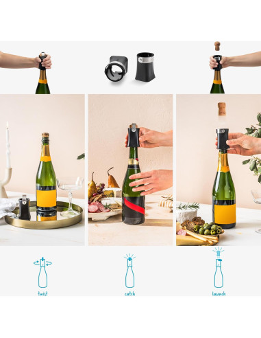 Abridor de Botellas de Champán Dreamfarm Champop - Negro