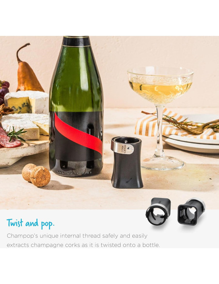 Abridor de Botellas de Champán Dreamfarm Champop - Negro
