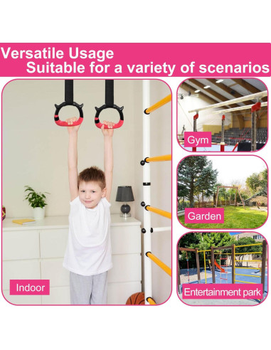 Anillas de Gimnasia RINREA para Niños con Correas Ajustables