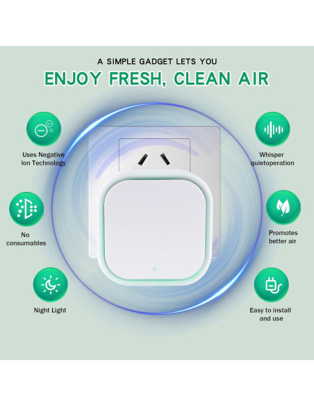 Paquete de 2 Purificadores de Aire Ionizadores W25-02-25 Silenciosos