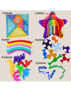 Juego de Juguetes Antiestrés para Niños 31 Piezas Azul 2