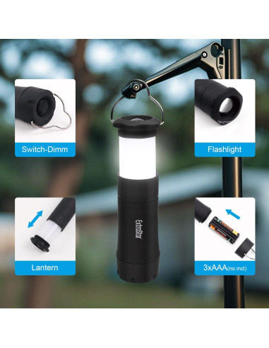 Lámparas de Camping LED EXTRASTAR 2-en-1, 35 Lúmenes, IPX2