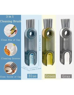 6 Pcs Cepillo de Limpieza Multifuncional Mobacfy 3 en 1 Gris 2