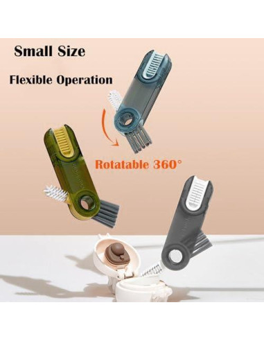 6 Pcs Cepillo de Limpieza Multifuncional Mobacfy 3 en 1 Gris