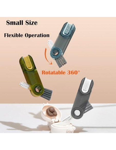 6 Pcs Cepillo de Limpieza Multifuncional Mobacfy 3 en 1 Gris