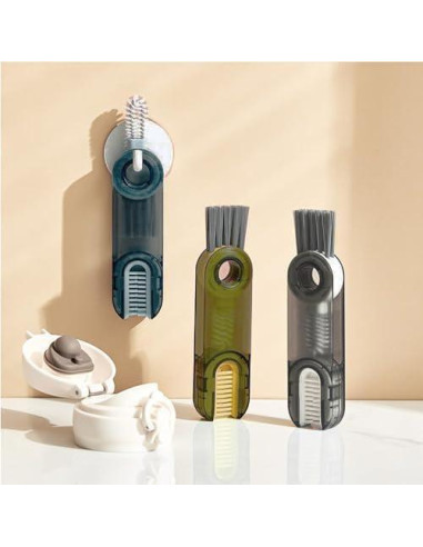 6 Pcs Cepillo de Limpieza Multifuncional Mobacfy 3 en 1 Gris