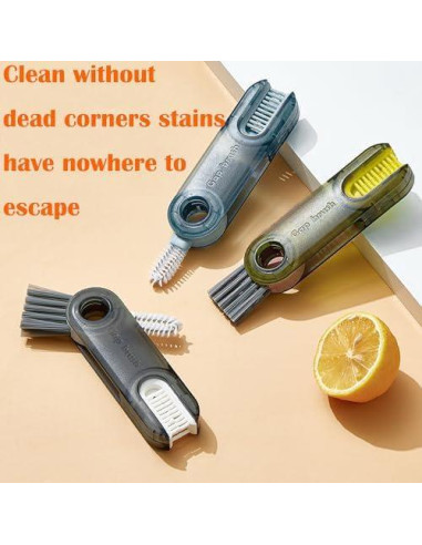 6 Pcs Cepillo de Limpieza Multifuncional Mobacfy 3 en 1 Gris