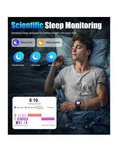 Reloj Inteligente Militar SUNKTA 1.85" HD Bluetooth Negro