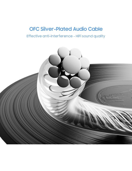 Cable de Auriculares BASN SC100-MMCX Blanco 1.5m Desmontable