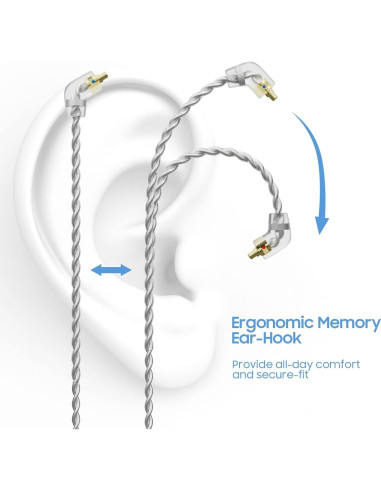 Cable de Auriculares BASN SC100-MMCX Blanco 1.5m Desmontable