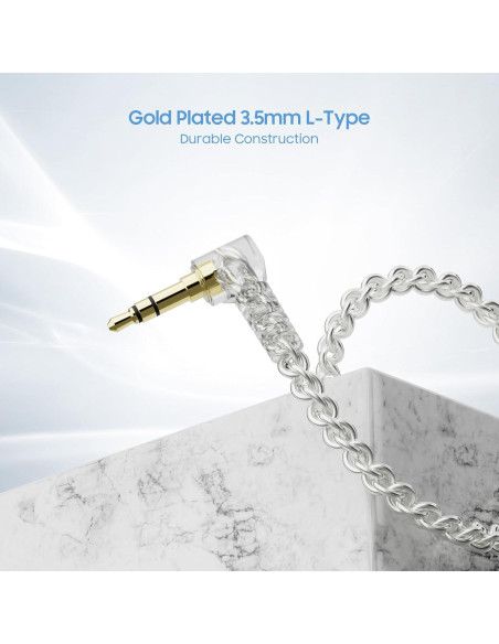 Cable de Auriculares BASN SC100-MMCX Blanco 1.5m Desmontable