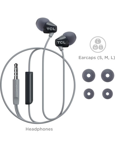 Auriculares Intrauditivos TCL SOCL100 - Negro, Aislamiento de Ruido